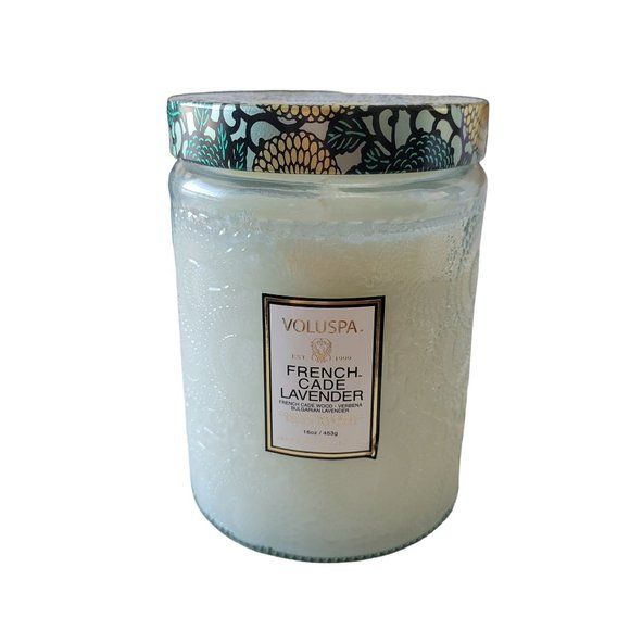 Voluspa Accents Voluspa French Cade Lavender Candle Large Glass Jar 6 Oz Coconut Wax Blend